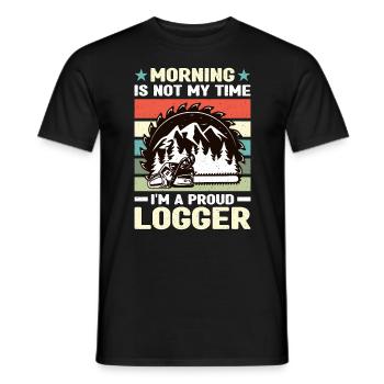 Logging Morning Is Not My Time I'm Cabinet Maker - Men's T-Shirt - black - Front - AI Model Male 178 light (178cm)