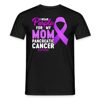 Je porte du violet pour ma mère Pancréas Disease Purple - T-shirt homme - noir - Devant - AI Model Male 178 light (178cm)