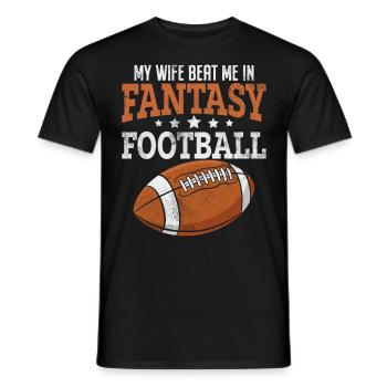 Drôle Fantasy Football Mari Commissaire Brouillon - T-shirt homme - noir - Devant - AI Model Male 178 light (178cm)