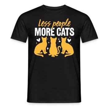 Weniger Menschen Mehr Katzen Tierheim Lustige Rettung - Männer T-Shirt - Schwarz - Vorne - AI Model Male 178 light (178cm)