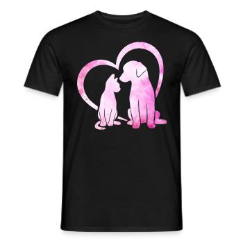 Tierrettung Lustige Herzschlag Pflege Haustieradoption - Männer T-Shirt - Schwarz - Vorne - AI Model Male 178 light (178cm)