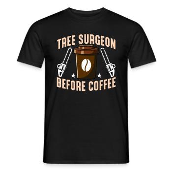 Tree Surgeon Before Coffee Arborist Coffee Lover - Männer T-Shirt - Schwarz - Vorne - AI Model Male 178 light (178cm)