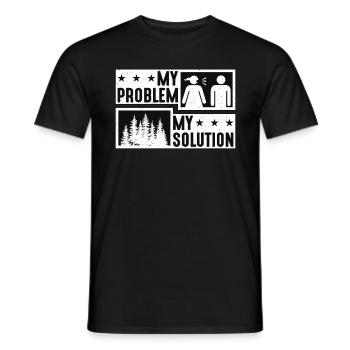 Tree Surgeon My Problem My Pictogram Dad Arborist - Men's T-Shirt - black - Front - AI Model Male 178 light (178cm)