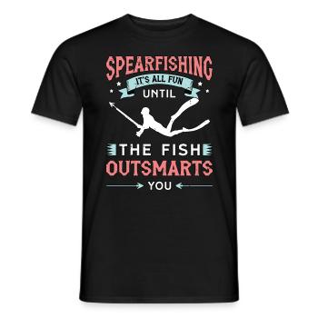 Chasse sous-marine C’est amusant jusqu’à la plongée sous-marine - T-shirt homme - noir - Devant - AI Model Male 178 light (178cm)