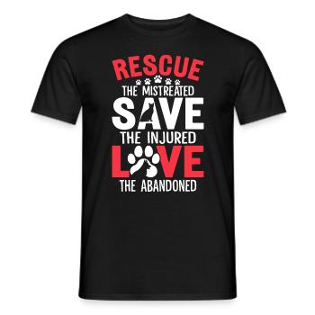 Rette die Misshandelten Rette die Verletzten Liebe Die - Männer T-Shirt - Schwarz - Vorne - AI Model Male 178 light (178cm)