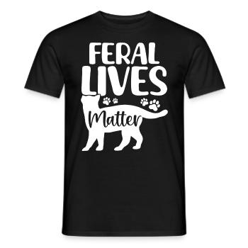 Feral Lives Matter Foster Pet Shelter Funny Cat - Men's T-Shirt - black - Front - AI Model Male 178 light (178cm)