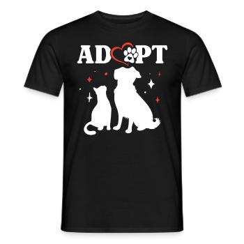 Adopter, sauver les animaux, sauvetage, famille d’accueil, refuge, animal - T-shirt homme - noir - Devant - AI Model Male 178 light (178cm)