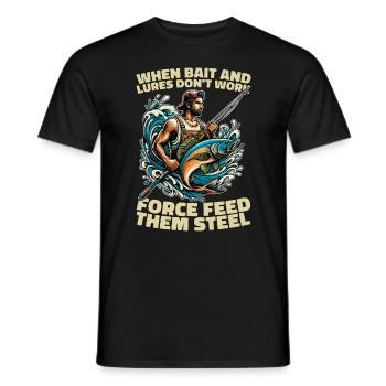 Spearfishing When Bait And Lures Loves Freedive - Men's T-Shirt - black - Front - AI Model Male 178 light (178cm)