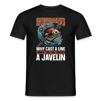Spearfishing Why Cast A Line Fisherman Freedive - Männer T-Shirt - Schwarz - Vorne - AI Model Male 178 light (178cm)