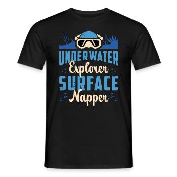 Snorkeling Underwater Explorer Marine Biologist - Men's T-Shirt - black - Front - AI Model Male 178 light (178cm)