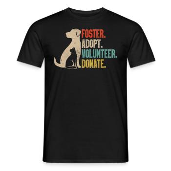 Foster Adopt Volunteer Donate Retro Foster Animal - Men's T-Shirt - black - Front - AI Model Male 178 light (178cm)