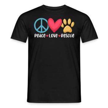 Peace Love Rescue Tierheim Lustiges Pflegetier - Männer T-Shirt - Schwarz - Vorne - AI Model Male 178 light (178cm)