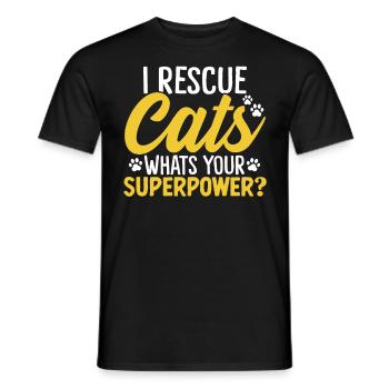 Funny Cat Rescue Animal Activist Pet Shelter - Men's T-Shirt - black - Front - AI Model Male 178 light (178cm)