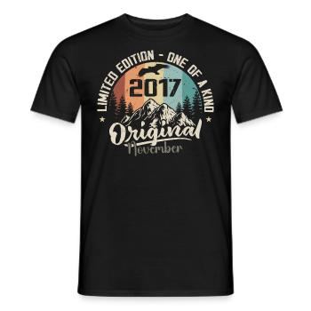 Original November 2017 Birthday November 2017 - Men's T-Shirt - black - Front - AI Model Male 178 light (178cm)