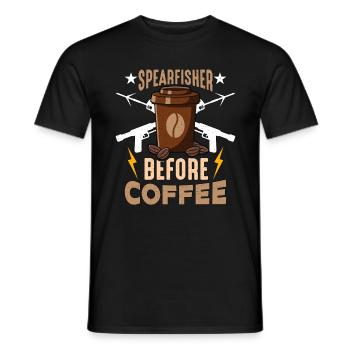 Chasseur sous-marin avant le café Snorkeling Amateur de café - T-shirt homme - noir - Devant - AI Model Male 178 light (178cm)