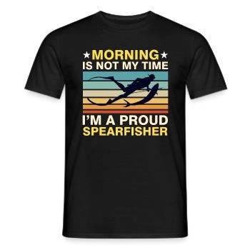 Le matin de chasse sous-marine n’est pas mon temps de pêcheur - T-shirt homme - noir - Devant - AI Model Male 178 light (178cm)