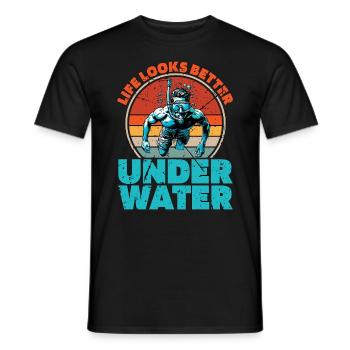 Snorkeling La vie semble meilleure Nageur Snorkeler - T-shirt homme - noir - Devant - AI Model Male 178 light (178cm)