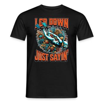 Snorkeling Je descends en disant juste ' Biologiste marin - T-shirt homme - noir - Devant - AI Model Male 178 light (178cm)