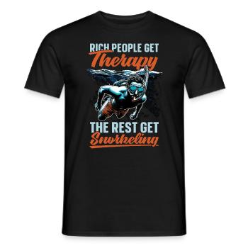 Snorkeling Rich People Get Therapy Scuba Diving - Men's T-Shirt - black - Front - AI Model Male 178 light (178cm)