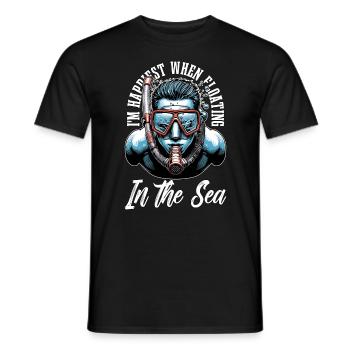 Snorkeling I'm Happiest When Floating Swimming - Männer T-Shirt - Schwarz - Vorne - AI Model Male 178 light (178cm)