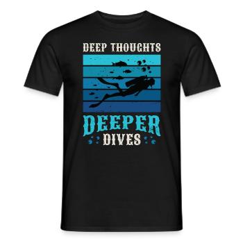 Plongée sous-marine Pensées profondes Plongées plus profondes Snorkeler - T-shirt homme - noir - Devant - AI Model Male 178 light (178cm)