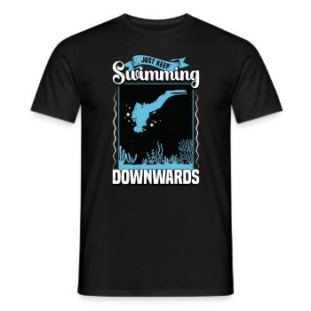 Plongée sous-marine Continuez simplement à nager nageur vers le bas - T-shirt homme - noir - Devant - AI Model Male 178 light (178cm)