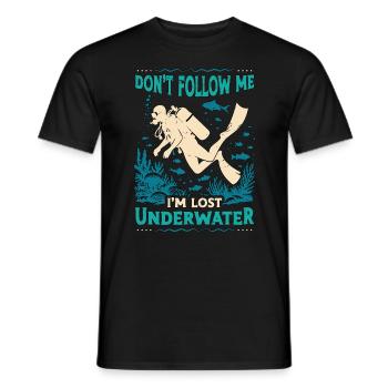 Plongée sous-marine Ne me suivez pas, je suis perdu nageur - T-shirt homme - noir - Devant - AI Model Male 178 light (178cm)