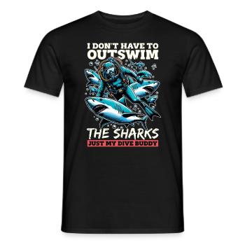 Plongée sous-marine Je n’ai pas besoin de nager plus loin que la natation - T-shirt homme - noir - Devant - AI Model Male 178 light (178cm)