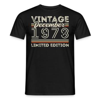 Vintage December 1978 - 47th Anniversary December - Men's T-Shirt - black - Front - AI Model Male 178 light (178cm)