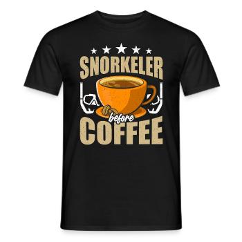 Snorkeler Before Coffee Scuba Diving Coffee Lover - Men's T-Shirt - black - Front - AI Model Male 178 light (178cm)