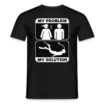 Snorkeling My Problem My Solution Pictogram Dad - Männer T-Shirt - Schwarz - Vorne - AI Model Male 178 light (178cm)