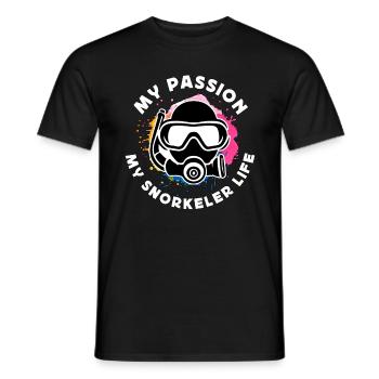 Snorkeling My Passion My Snorkeler Water Sports - Men's T-Shirt - black - Front - AI Model Male 178 light (178cm)