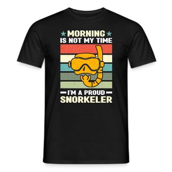 Le matin de plongée en apnée n’est pas mon temps pour faire de la plongée sous-marine - T-shirt homme - noir - Devant - AI Model Male 178 light (178cm)