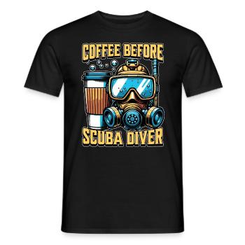Café de plongée sous-marine avant le nageur Amateur de café - T-shirt homme - noir - Devant - AI Model Male 178 light (178cm)