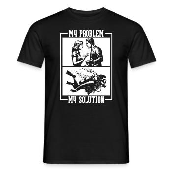 Scuba Diving My Problem My Pictogram Dad Swimmer - Men's T-Shirt - black - Front - AI Model Male 178 light (178cm)