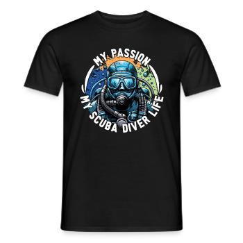 Scuba Diving My Passion My Scuba Diver Snorkeling - Men's T-Shirt - black - Front - AI Model Male 178 light (178cm)
