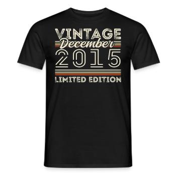Vintage December 2015 - 10th Anniversary December - Men's T-Shirt - black - Front - AI Model Male 178 light (178cm)