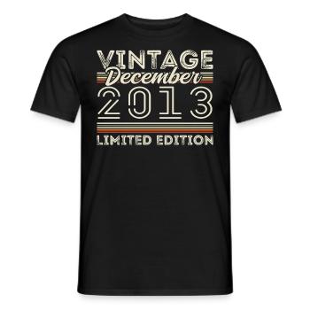Vintage December 2013 - 12th Anniversary December - Men's T-Shirt - black - Front - AI Model Male 178 light (178cm)