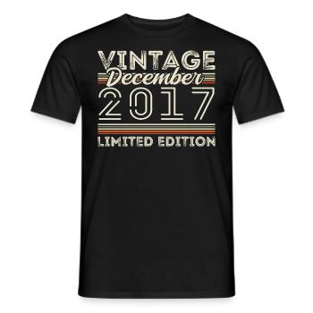 Vintage December 2017 - 8th Anniversary December - Men's T-Shirt - black - Front - AI Model Male 178 light (178cm)