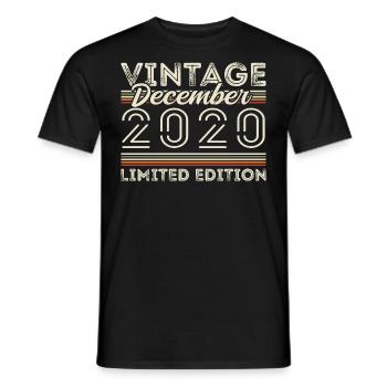 Vintage December 2020 - 5th Anniversary December - Men's T-Shirt - black - Front - AI Model Male 178 light (178cm)