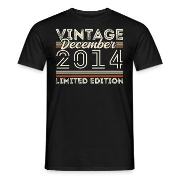 Vintage December 2014 - 11th Anniversary December - Men's T-Shirt - black - Front - AI Model Male 178 light (178cm)