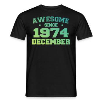 Geburtstag Dezember 1974 - Geschenk Dezember 1974 - Männer T-Shirt - Schwarz - Vorne - AI Model Male 178 light (178cm)