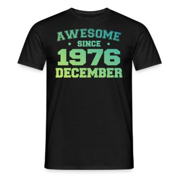 Anniversaire Décembre 1976 - Cadeau Decembre 1976 - T-shirt homme - noir - Devant - AI Model Male 178 light (178cm)