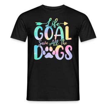 Lebensziel Rette alle Hunde Tie Dye Lustiger Welpe - Männer T-Shirt - Schwarz - Vorne - AI Model Male 178 light (178cm)