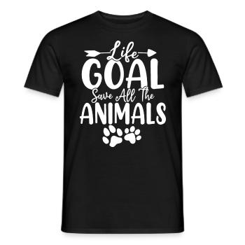 Lebensziel Rette alle Tiere Foster Rescue - Männer T-Shirt - Schwarz - Vorne - AI Model Male 178 light (178cm)