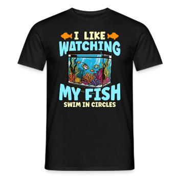 Passionné d’aquariophilie J’aime regarder mon aquascape - T-shirt homme - noir - Devant - AI Model Male 178 light (178cm)