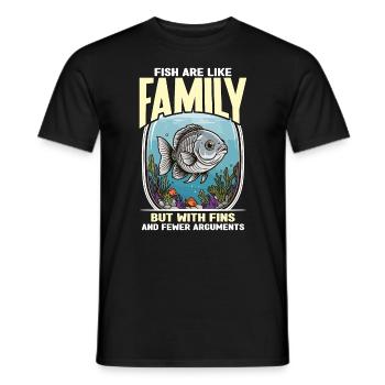 Aquarium Enthusiast Fish Are Like Family Aquarist - Men's T-Shirt - black - Front - AI Model Male 178 light (178cm)