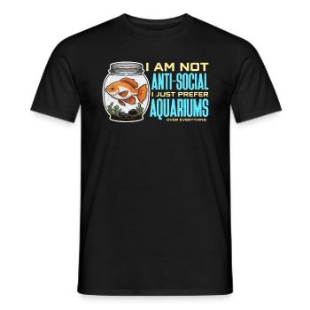 Aquarium Enthusiast I Am Not Anti-Social Aquascape - Men's T-Shirt - black - Front - AI Model Male 178 light (178cm)