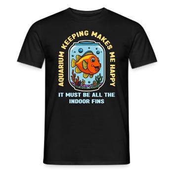 Aquarium Keeping Makes Me Happy Aquascape Lover - Männer T-Shirt - Schwarz - Vorne - AI Model Male 178 light (178cm)