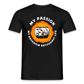 Passionné d’aquariophilie, ma passion, mon aquascaping - T-shirt homme - noir - Devant - AI Model Male 178 light (178cm)